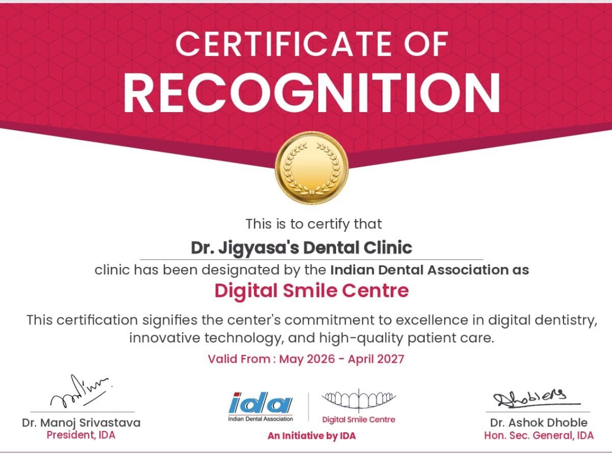 IDA Digital Smile Centre certificate