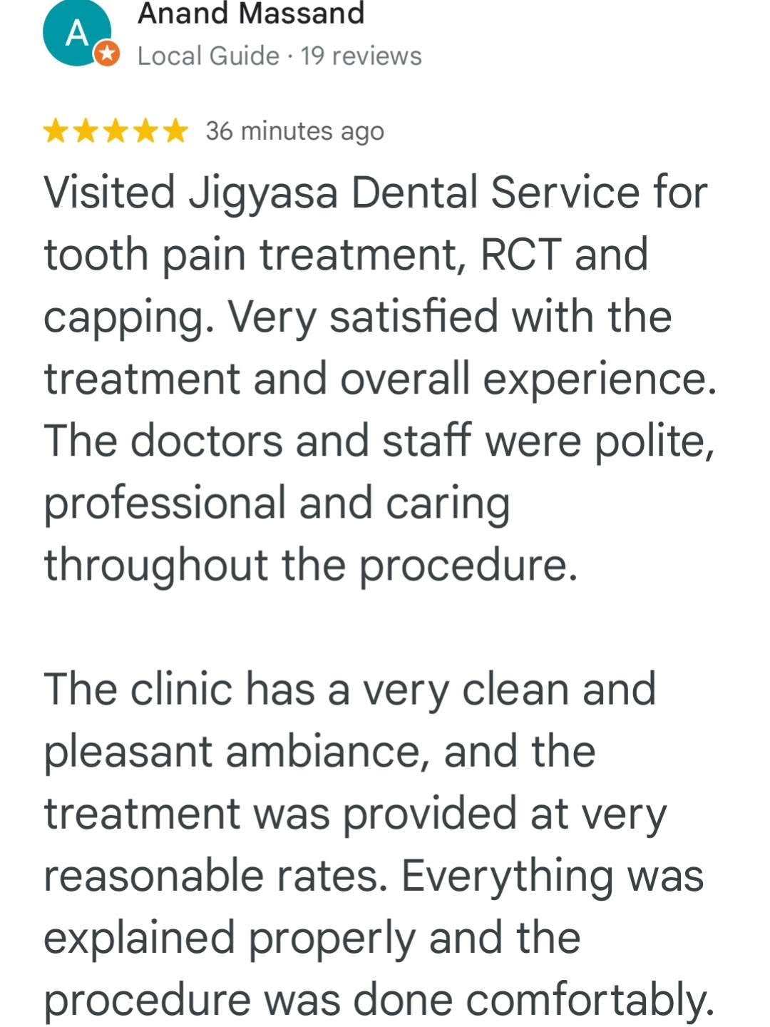 Five-star Google review